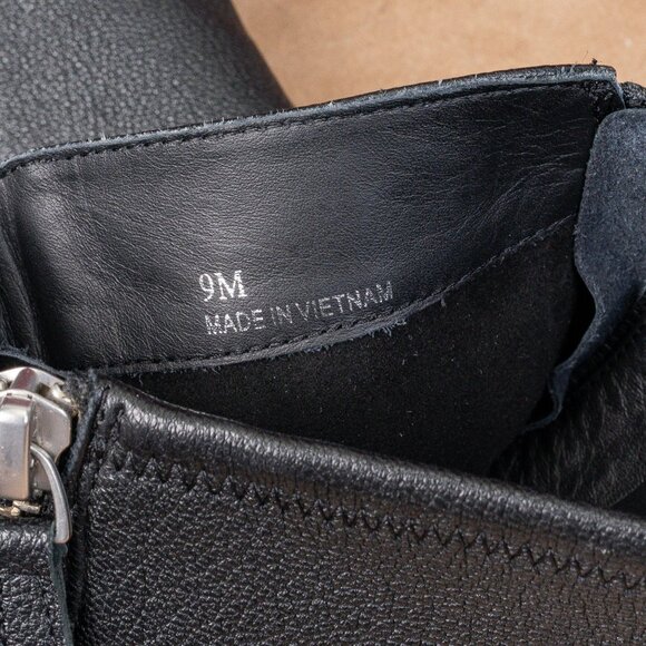 Linea Paolo Women Jackie Dress Office Black Leather Zip Fashion Tall Boots 9 - Picture 5 of 10